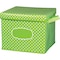 Teacher Created Resources Shelf Storage Bin, Vinyl, Geen/Polka Dot, 10.5 in H, 13 in W, 12 in L TCR20820 - alternate 1